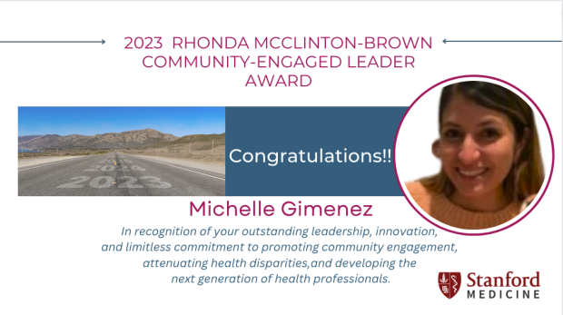 2023 21st Annual Community Health Symposium RMB Community-engaged Leader Award | Michelle Gimenez